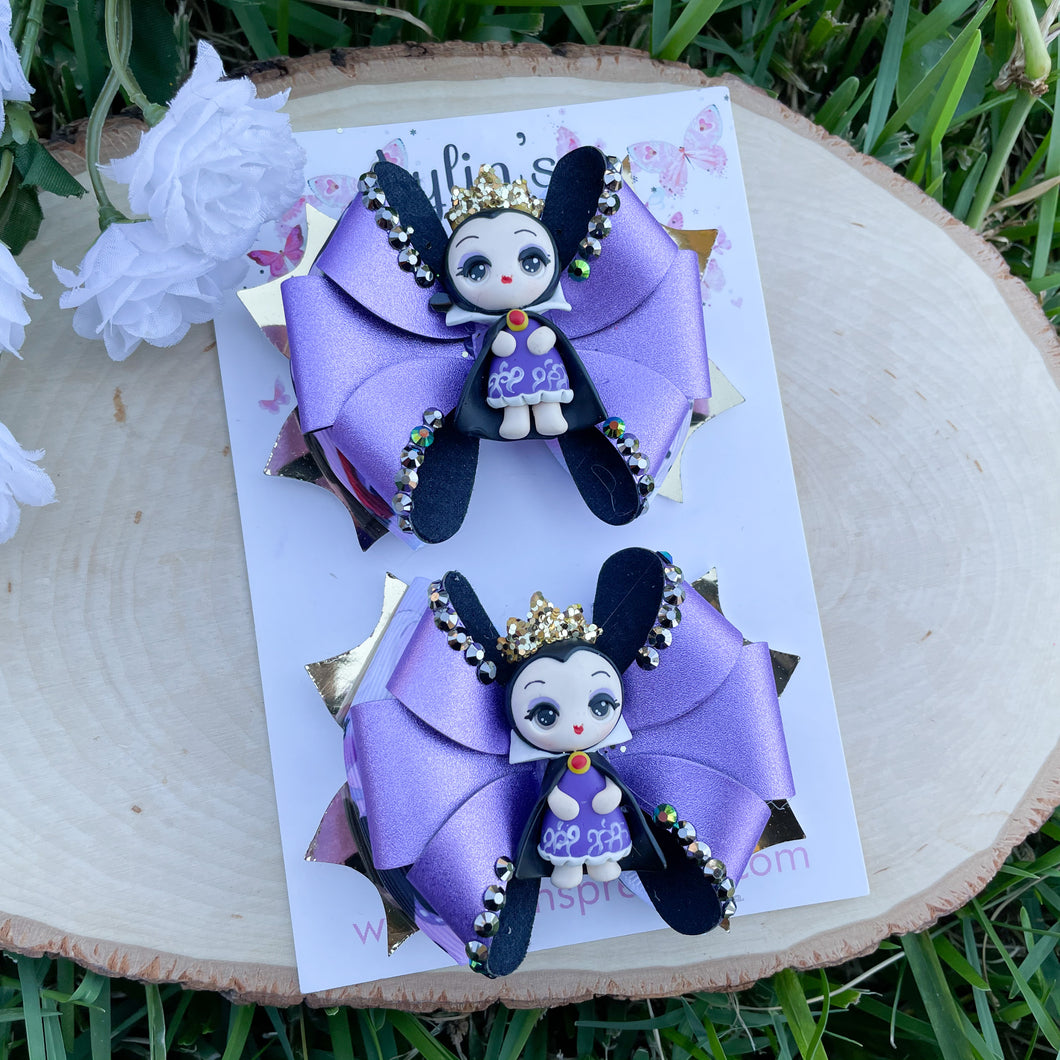 Toddler Evil Queen Ribbon Piggies