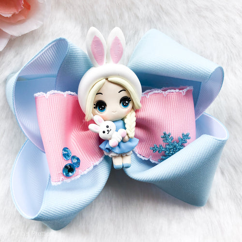 Bunny Ice Princess Ribbon Bow