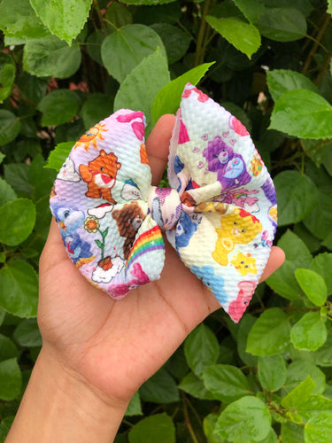 Colorful Bears Fabric Big Bow