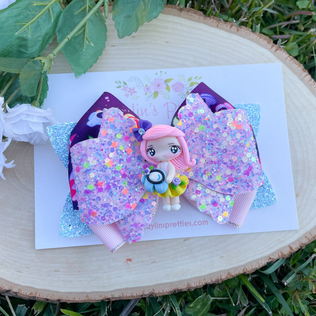 Pink Game Girl Ribbon Bow