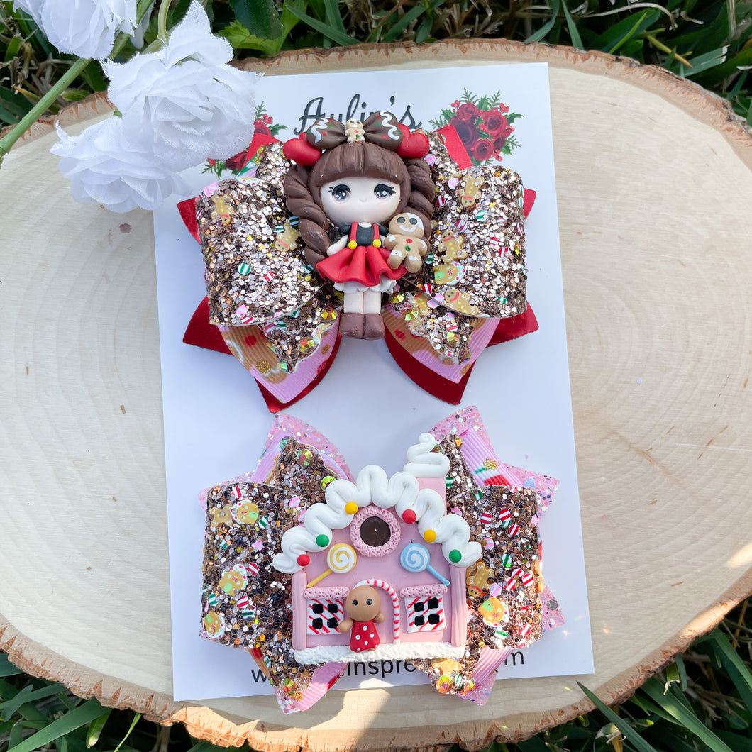 Red Gingerbread Ribbon Piggies