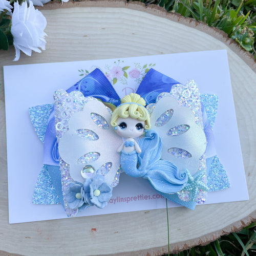 Mermaid Glass Slipper Princess Ribbon Bow