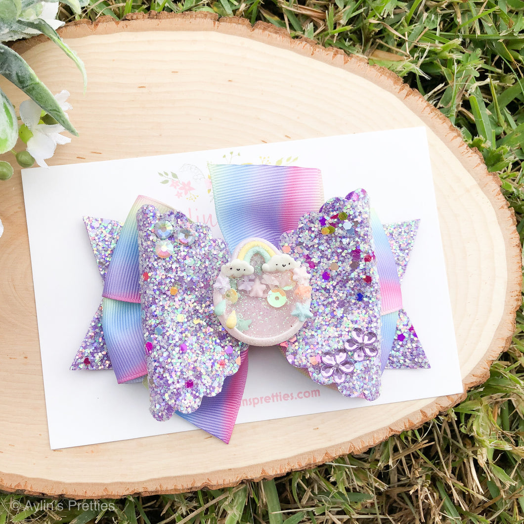 Purple Shaker Ribbon Bow