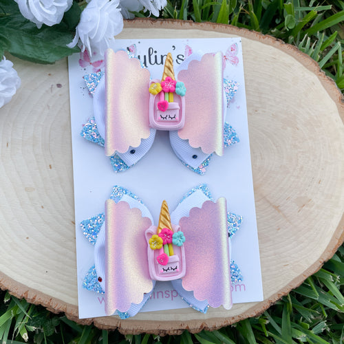 Pink Unicorn Backpack Ribbon Bows