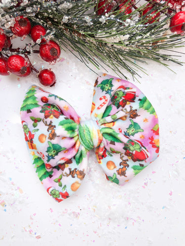Pink Whoville Velvet  Big Bow