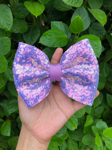 Purple Sparkle Puffy Bow