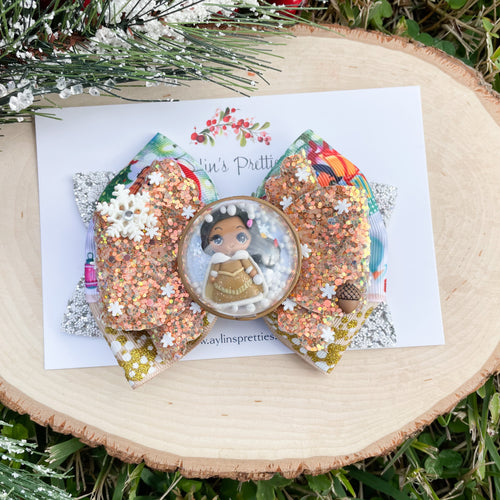 Native Snow Globe Princess Ribbon Bow
