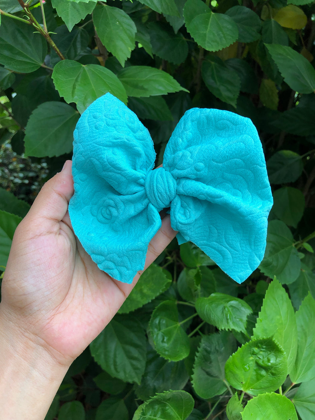 Mint embedded Roses Big Bow