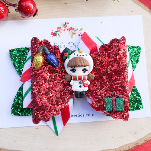 Santa Girl Ribbon Bow
