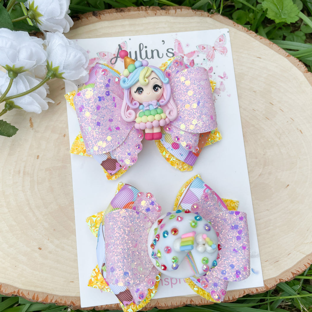 Birthday Girl and Cake Ribbon Piggies