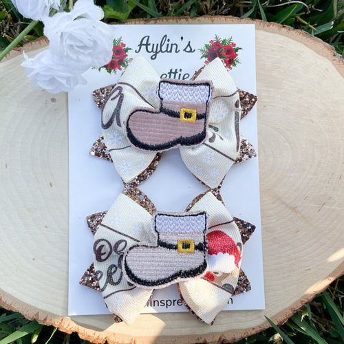 Santa Boot Ribbon Piggies