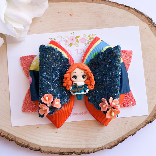 Red Hair Princess Ribbon Bow