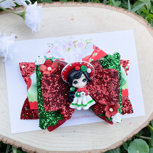 Red Hat Girl Ribbon Bow
