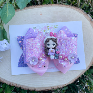Girl with Gray Ribbon Bow
