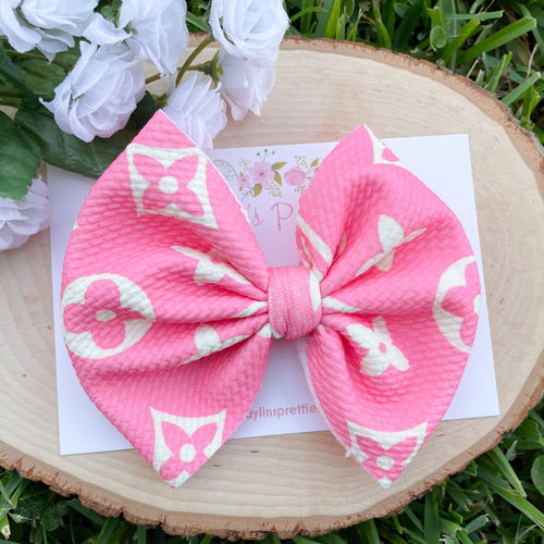 Pink LV Designer Bow