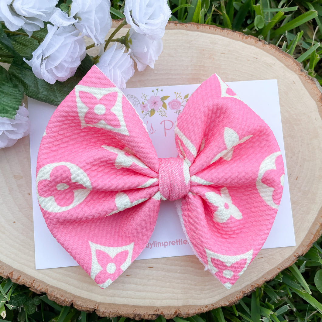 Pink LV Designer Bow