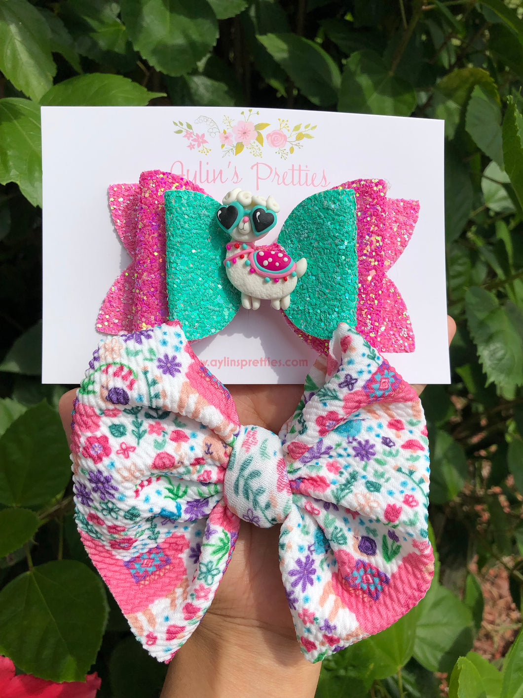 Llama Fabric Big Bow