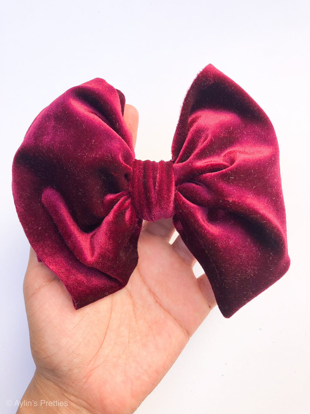 Velvet Burgundy Big Bow