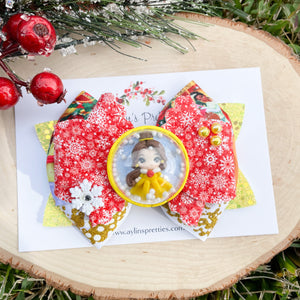 Red Rose Snow Globe Princess Ribbon Bow