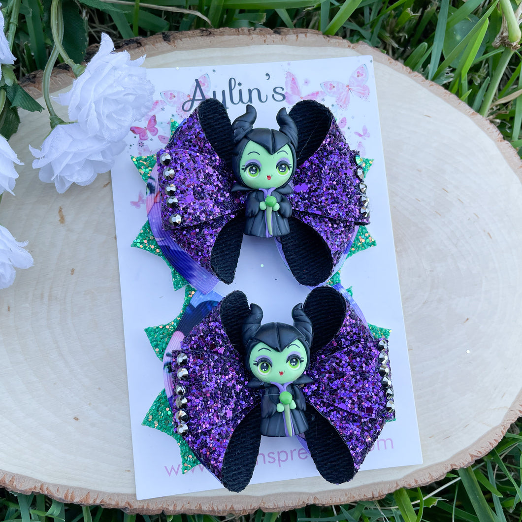 Toddler Horn Evil Queen Ribbon Piggies