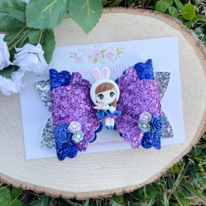 Ice Brown Hair Princess Easter Bow
