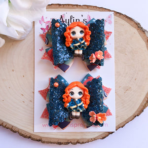 Toddler Red Hair Princess Ribbon Piggies