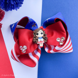 Long Hair Girl Ribbon Bow