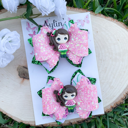 Watermelon Girl Ribbon Piggies