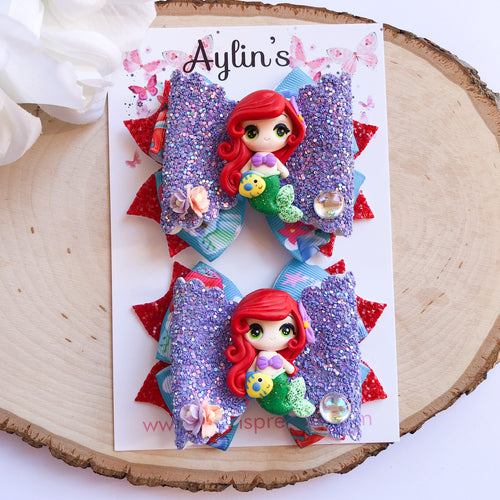 Toddler Mermaid Princess Ribbon Piggies