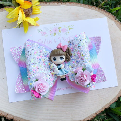 Unicorn Girl Ribbon Bow