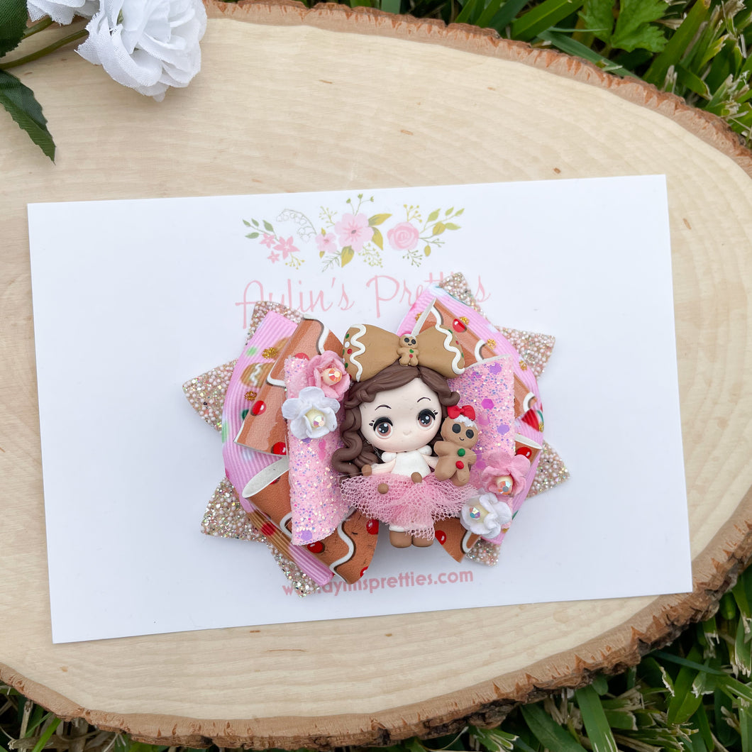 Pink Gingerbread Ribbon Bow