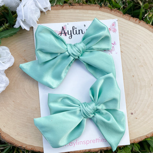 Pistachio Satin Bows