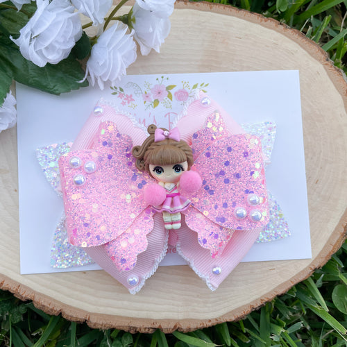 Cheerleader Pink Ribbon Bow