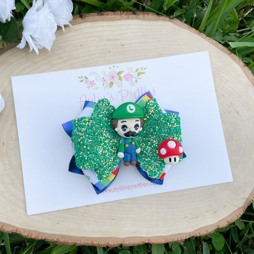 Racing Green Boy Ribbon Bow