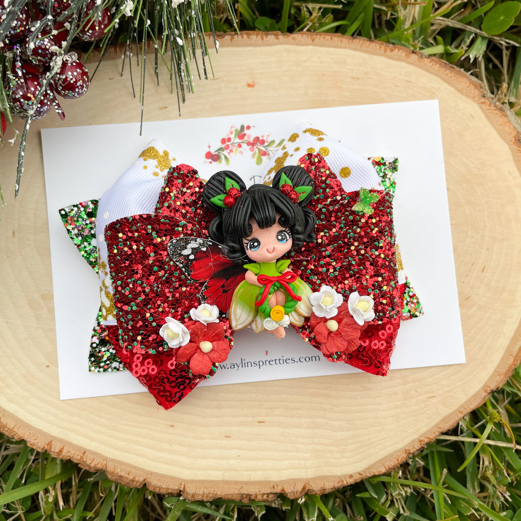 Christmas Girl Ribbon Bow