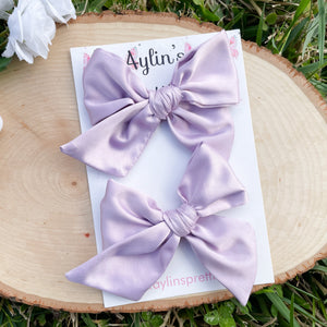 Lilac Satin Bows