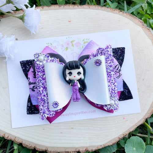 Purple Jumpsuit Singer Ribbon Bow