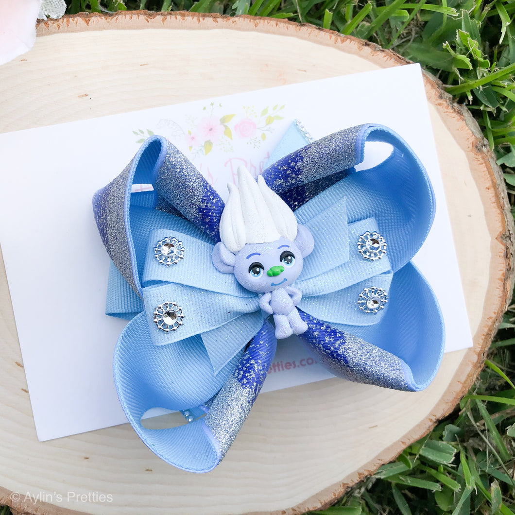 Sparkle Troll Ribbon Bow