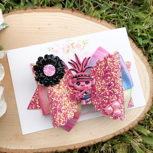 Rock and Roll Troll Ribbon Bow
