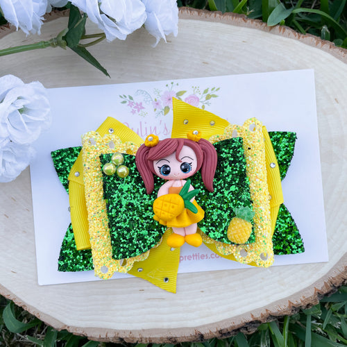 Pineapple Girl Ribbon Bow