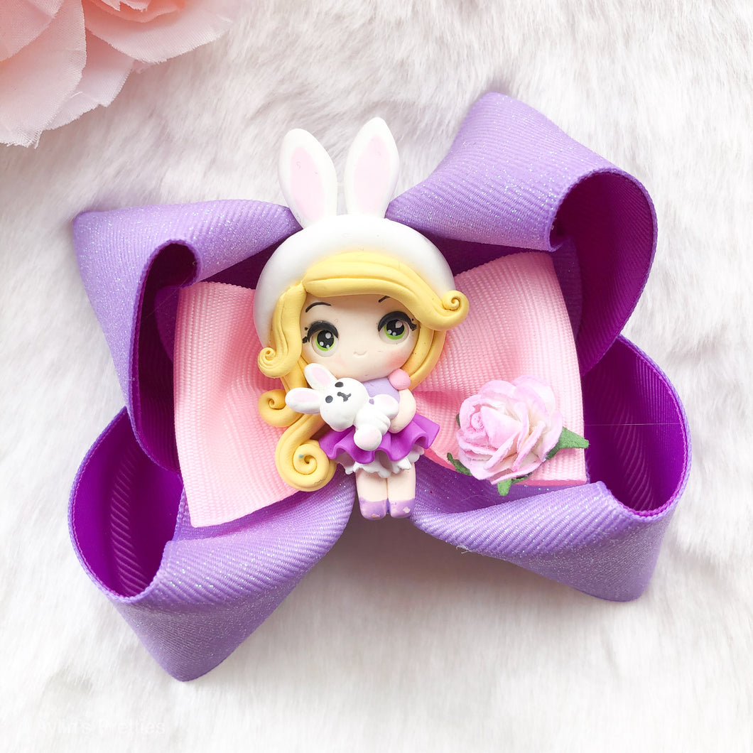 Bunny Long Hair Ribbon Bow