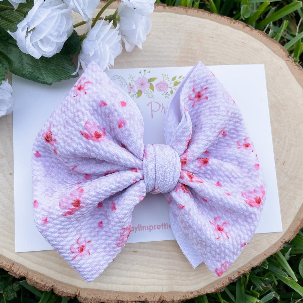 Floral Pink LV Designer Bow