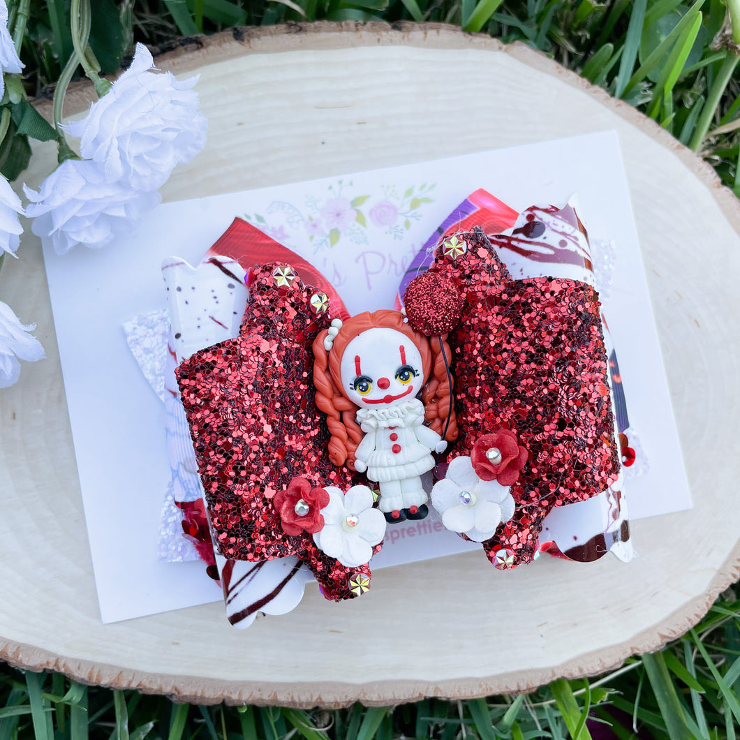 Killer Clown Ribbon Bow