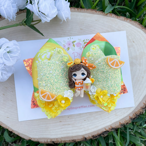 Orange Shake Girl Ribbon Bow