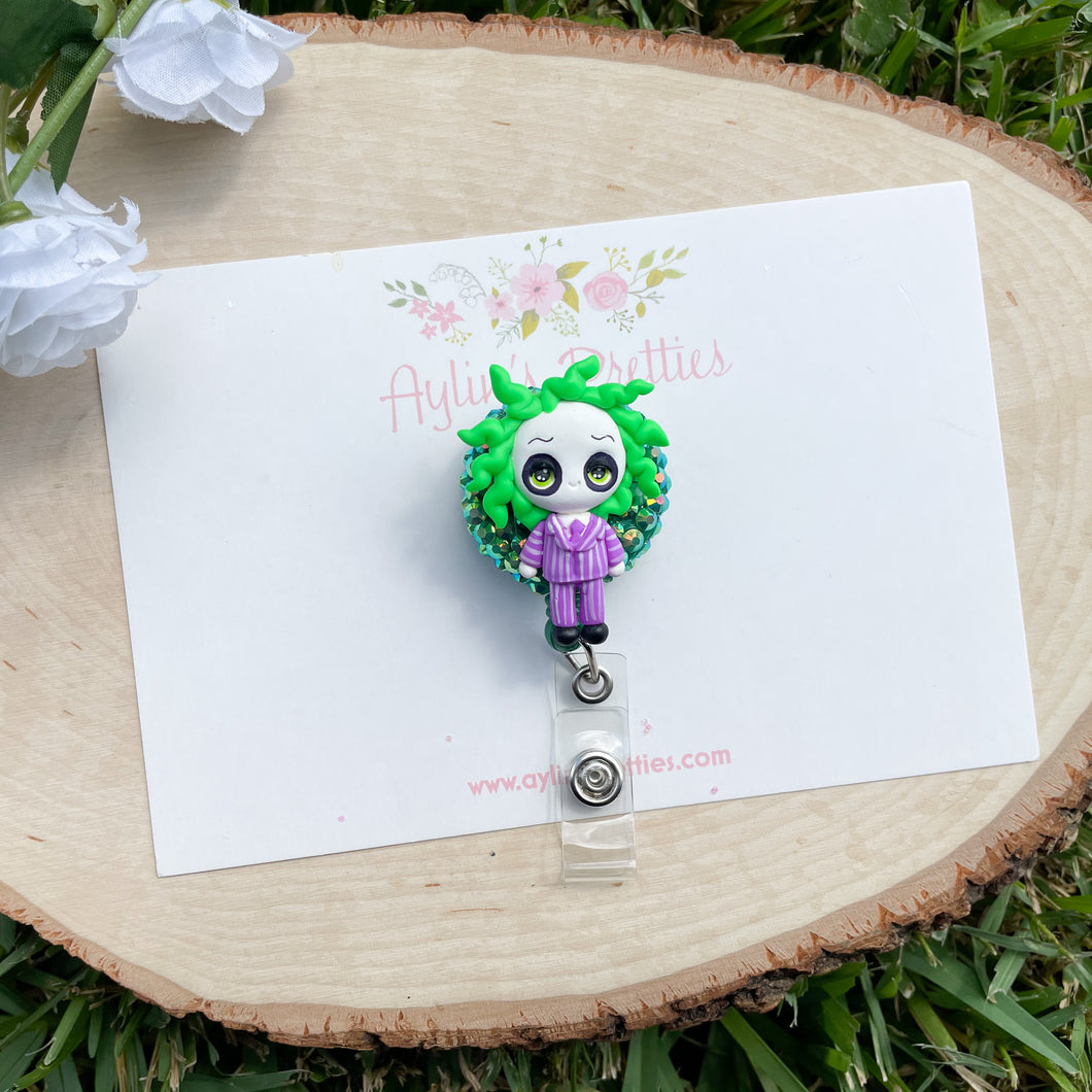 Green Hair  Badge Reel